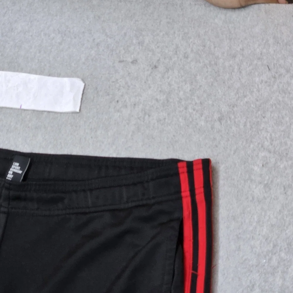 Adidas Men Activewear Pants M Black Track Red Stripe 30